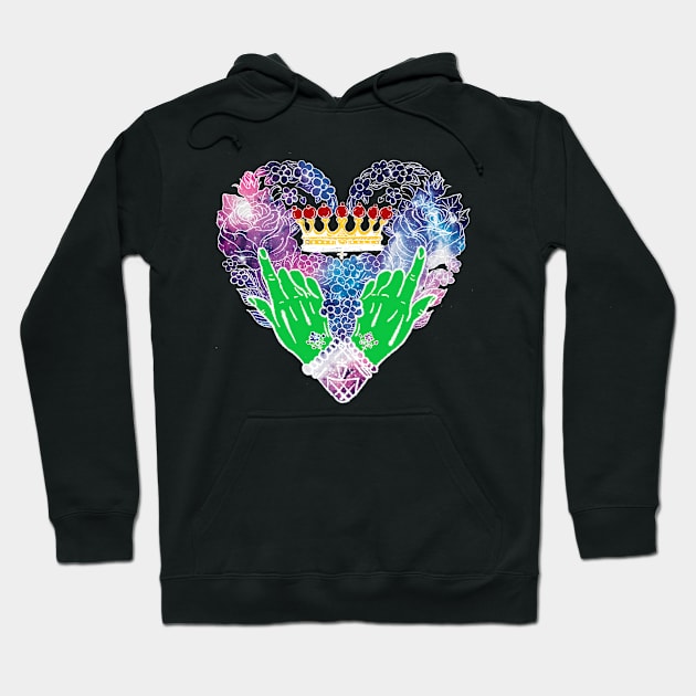 Cosmic Alien Crown Hoodie by SpicyNoodle